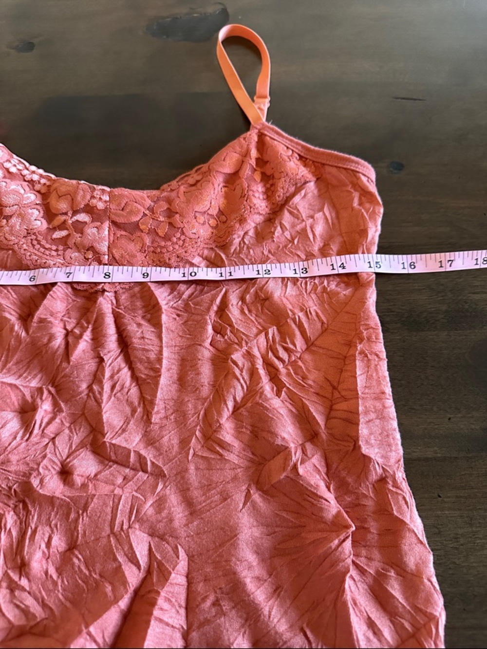 Dress Barn Orange/Rust Red Lace-Trim Cami Tank Top Size Large - Picture 7 of 8